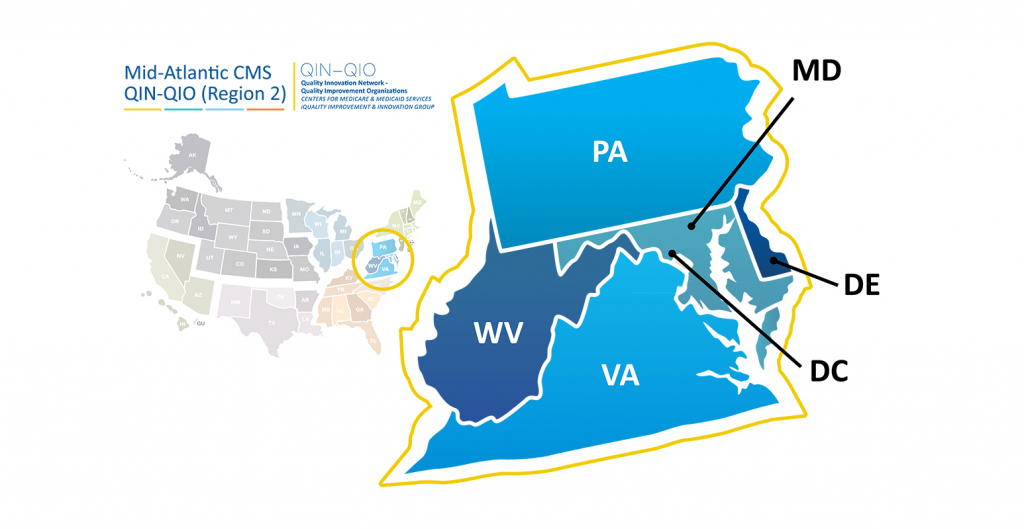 Map of the mid-atlantic cms qin-qio (region 2)