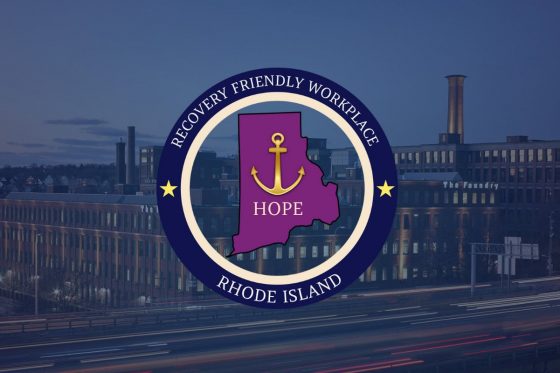 Image of the foundary with the Recovery Friendly RI logo